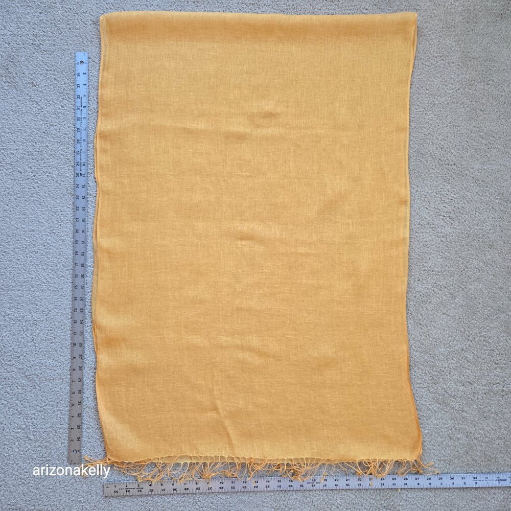 NWOT Linen Scarf Yellow Marigold Egg Yolk - Picture 9 of 9
